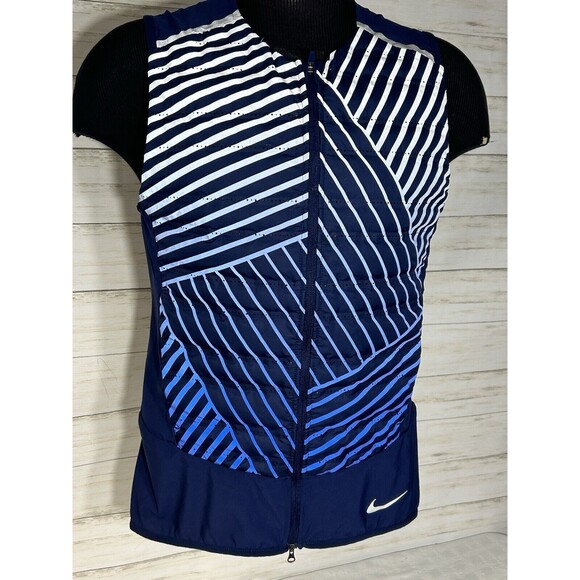 Nike Aeroloft Flash Zip Running DOWN Vest Blue MEDIUM Men 859208-429 Jacket Run